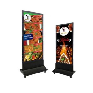 ENSEIGNE STOP TROTTOIR LUMINEUSE LED ”LIGHT BOX” DOUBLE FACES EXTERNE PRÊT À INSTALLER RECHARGEABLE 60x160CM