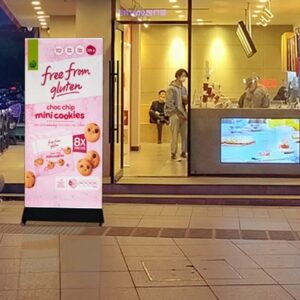 ENSEIGNE STOP TROTTOIR LUMINEUSE LED ”LIGHT BOX” DOUBLE FACES EXTERNE PRÊT À INSTALLER RECHARGEABLE 100x200CM