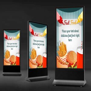 ENSEIGNE STOP TROTTOIR LUMINEUSE LED ”LIGHT BOX” DOUBLE FACES EXTERNE RECHARGEABLE PRÊT À INSTALLER 80x200CM