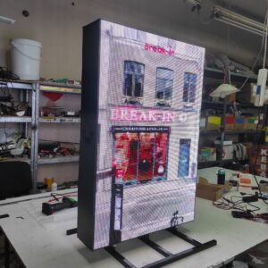 ENSEIGNE STOP TROTTOIR LUMINEUSE LED ”Ecran LED P4 ” DOUBLE FACES EXTERNE PROGRAMMABLE DEFILANT PRÊT À INSTALLER 100*60cm