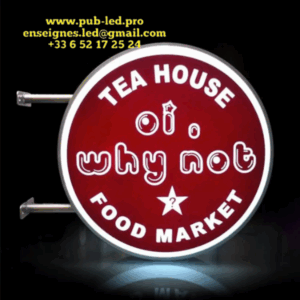 ENSEIGNE MAGASIN LUMINEUSE DOUBLE FACES “Caisson Lumineux” 50-100 cm