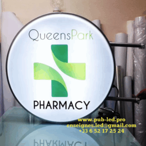 ENSEIGNE MAGASIN LUMINEUSE DOUBLE FACES “Caisson Lumineux” 50-100 cm