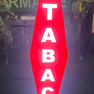 ENSEIGNE MAGASIN LUMINEUSE LED “TABAC” DOUBLE FACES EXTERNE AVEC ANIMATION ET TÉLÉCOMMANDE PRÊT À INSTALLER 110*40cm