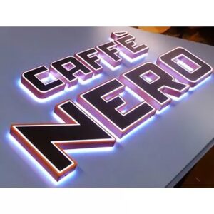 ENSEIGNE LUMINEUSE LED LETTRES BOITIERS 3D “CAFE” EXTERNE 40cm DE HAUTEUR