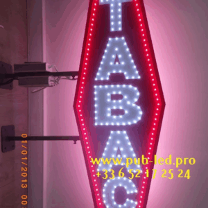 ENSEIGNE LUMINEUSE LED “TABAC” DOUBLE FACES EXTERNE AVEC ANIMATION ET TÉLÉCOMMANDE PRÊT À INSTALLER 150X50cm