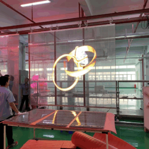 LED ÉCRAN INTERNE P7.8 PUBLICITAIRE TRANSPARENT PROGRAMMABLE TRÈS HAUTE LUMINOSITÉ VISIBLE EN PLEIN SOLEIL POUR VITRINE OU INTÉRIEUR.100x100 cm