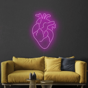 ENSEIGNE LUMINEUSE "COEUR" NÉON FLEX PERSONNALISÉE, CHOIX DE TAILLE ET COULEUR, 56 et 80 cm