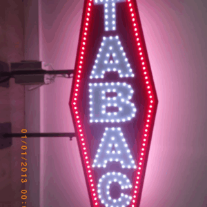 ENSEIGNE LUMINEUSE LED “TABAC” DOUBLE FACES EXTERNE AVEC ANIMATION ET TÉLÉCOMMANDE PRÊT À INSTALLER 110X40cm