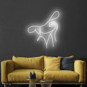 ENSEIGNE LUMINEUSE " VISAGE DE DAME" NÉON FLEX PERSONNALISÉE, CHOIX DE TAILLE ET COULEUR, 55 et 80 cm