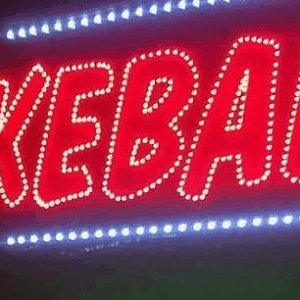 ENSEIGNE LUMINEUSE LED UNE FACE “KEBAB” PRÊT À INSTALLER LED PIQUE 200x50cm