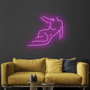 ENSEIGNE LUMINEUSE "SILHOUETTE DE FEMME" NÉON FLEX PERSONNALISÉE, CHOIX DE TAILLE ET COULEUR, 55 et 78 cm