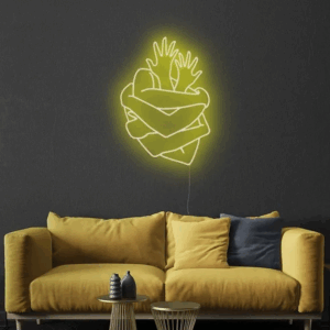 ENSEIGNE LUMINEUSE "COEUR" NÉON FLEX PERSONNALISÉE, CHOIX DE TAILLE ET COULEUR, 55 et 80 cm