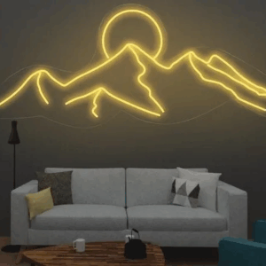 ENSEIGNE LUMINEUSE "MONTAGNE" NÉON FLEX PERSONNALISÉE, CHOIX DE TAILLE ET COULEUR