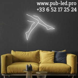 ENSEIGNE LUMINEUSE "SILHOUETTE DE JAMBES" NÉON FLEX PERSONNALISÉE, CHOIX DE TAILLE ET COULEUR, de 55 cm et 78 cm