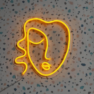 ENSEIGNE LUMINEUSE " VISAGE DE DAME" NÉON FLEX PERSONNALISÉE, CHOIX DE TAILLE ET COULEUR, 30 et 40 cm