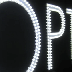 ENSEIGNE LUMINEUSE LED UNE FACE “OPTIQUE” LED PIQUE PRÊT À INSTALLER 200x50cm