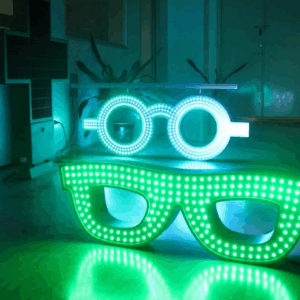 ENSEIGNE LUMINEUSE LED DOUBLE FACES “LUNETTES” EXTERNE PRÊT À INSTALLER AVEC ANIMATION ET TÉLÉCOMMANDE 110X40cm