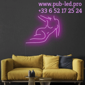 ENSEIGNE LUMINEUSE "CORPS DE FEMME" NÉON FLEX PERSONNALISÉE, CHOIX DE TAILLE ET COULEUR, de 55 cm et 78 cm