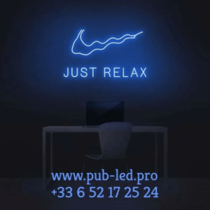 ENSEIGNE LUMINEUSE "JUST RELAX" NÉON FLEX PERSONNALISÉE, CHOIX DE TAILLE ET COULEUR, de 30, 40, 50, 60 et 70 cm