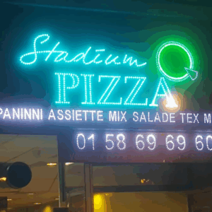 ENSEIGNE LUMINEUSE LED UNE FACE “PIZZA” LED PIQUE PRÊT À INSTALLER 200x50cm