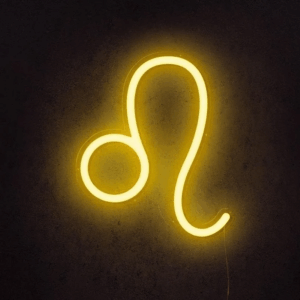 ENSEIGNE LUMINEUSE "SIGNE DE ZODIAQUE LION" NÉON FLEX PERSONNALISÉE, CHOIX DE TAILLE ET COULEUR, 50-225 cm