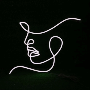 ENSEIGNE LUMINEUSE " VISAGE DE DAME" NÉON FLEX PERSONNALISÉE, CHOIX DE TAILLE ET COULEUR, 60 et 70 cm