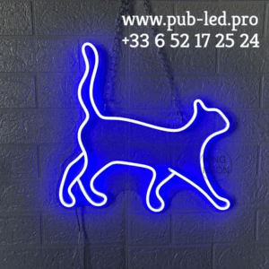 ENSEIGNE LUMINEUSE "CHAT" NÉON FLEX PERSONNALISÉE, CHOIX DE TAILLE ET COULEUR, de 40 cm, 60 cm et 80 cm
