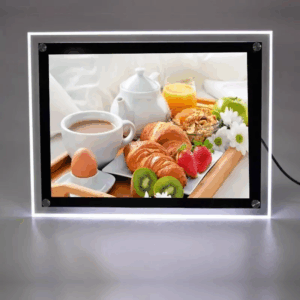 ENSEIGNE PORTE AFFICHE MENU À ÉCLAIRAGE LED, TAILLE A4, 28x36.7 cm