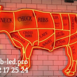 ENSEIGNE LUMINEUSE "VACHE" NÉON FLEX PERSONNALISÉE, CHOIX DE TAILLE ET COULEUR, de 70 A 150 cm