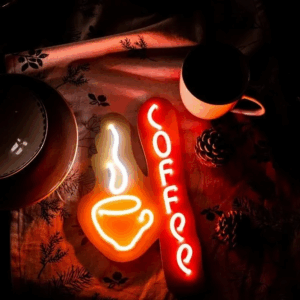 ENSEIGNE LUMINEUSE "CAFÉ" NÉON FLEX PERSONNALISÉE, CHOIX DE TAILLE ET COULEUR