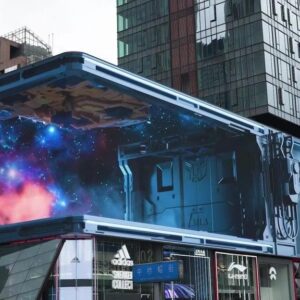 Écran Publicitaire LED 3D extérieur P6 PROGRAMMABLE TRÈS HAUTE LUMINOSITÉ VISIBLE EN PLEIN SOLEIL 100x100 cm