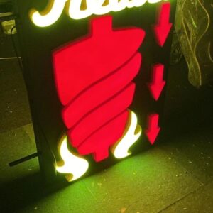 ENSEIGNE MAGASIN LUMINEUSE LED DOUBLE FACES “KEBAB” AVEC PRÊT À INSTALLER AVEC ANIMATION ET TÉLÉCOMMANDE 110*75cm