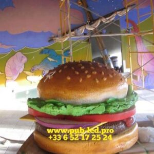 STATUE GÉANTE DE HAMBURGER EN RÉSINE DÉLICIEUSE ET VIVE