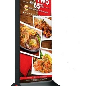 ENSEIGNE STOP TROTTOIR LUMINEUSE LED ”LIGHT BOX” DOUBLE FACES EXTERNE PRÊT À INSTALLER RECHARGEABLE 100x180CM