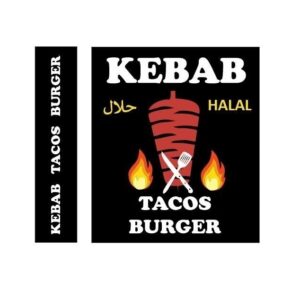 ENSEIGNE LUMINEUSE LED DOUBLE FACES “KEBAB TACOS BURGER” AVEC PRÊT À INSTALLER AVEC ANIMATION ET TÉLÉCOMMANDE